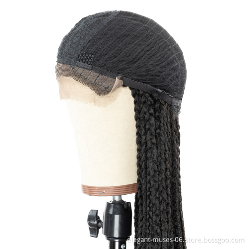 High Quality Synthetic Lace Frontal Wigs Micro Long Box Cornrow Braids Lace Frontal Wig African Full Braided Lace Wig